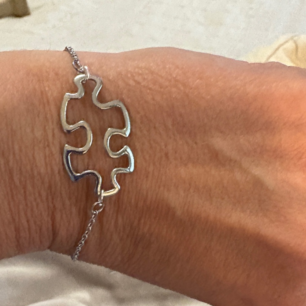 Chic Silver Puzzle Charm Bracelet